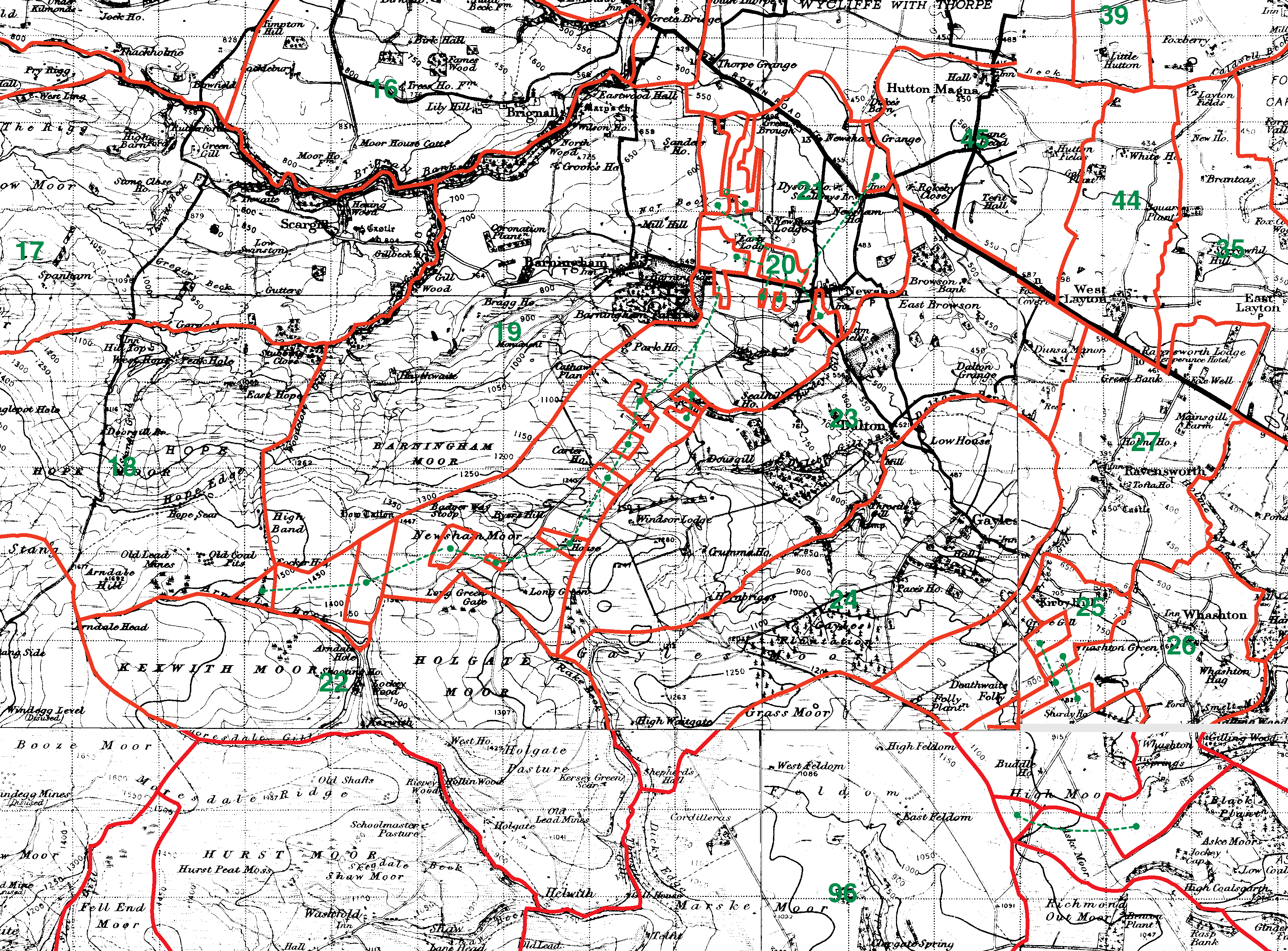 GENUKI: Map of Kirkby Ravensworth Parish, North Riding of Yorkshire ...