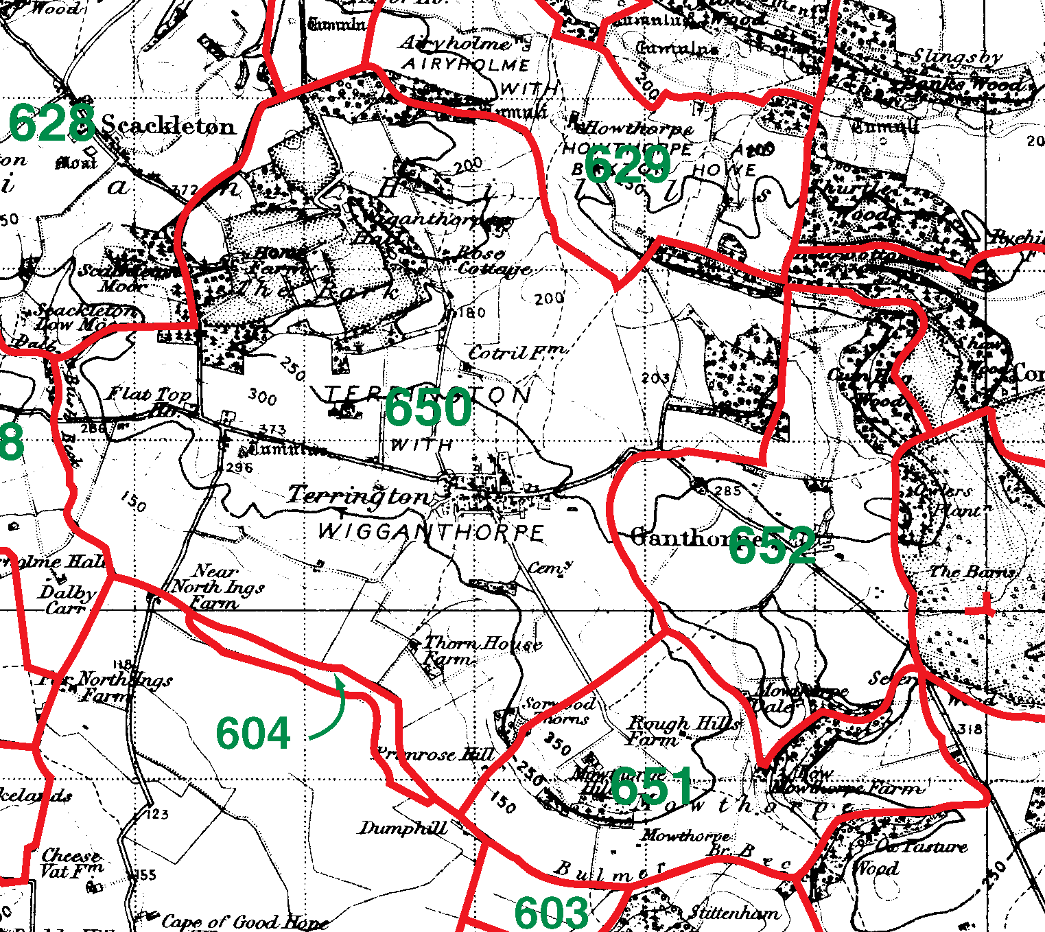 Terrington boundaries map