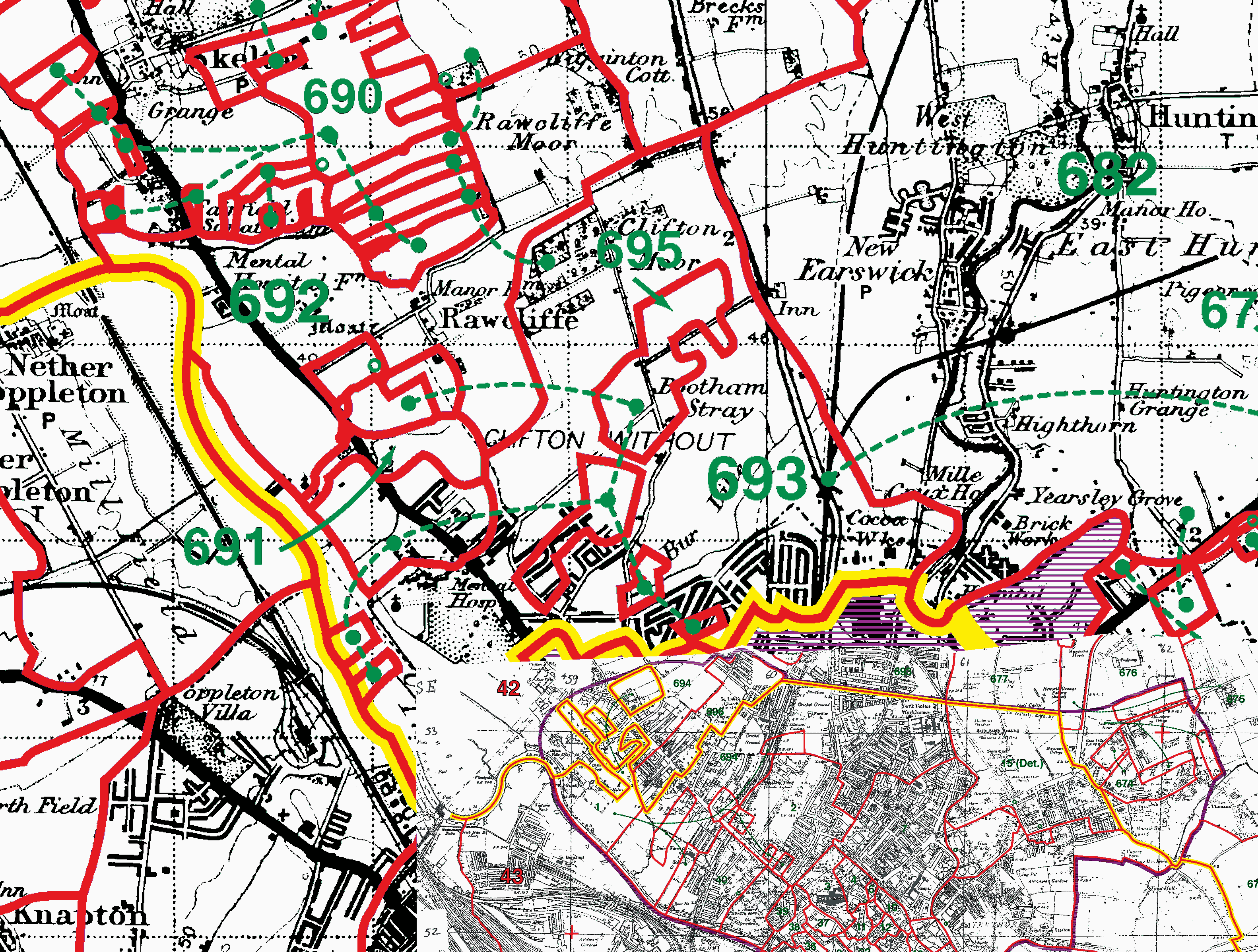York Saint Olave boundaries map