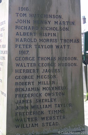 The the War Memorial for WWI and WWII in St Gregory's churchyard, Bedale