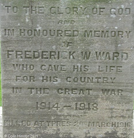 The 1914-1918 War Memorial on the green near the church at Gillamoor.