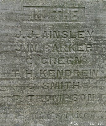 The 1914-1918 War Memorial on the green near the church at Gillamoor.