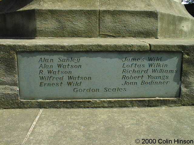 The 1914-18 and 1939-45 War Memorial at Guisborough next to the Church.