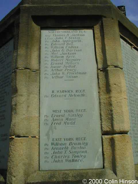 The 1914-18 and 1939-45 War Memorial at Guisborough next to the Church.