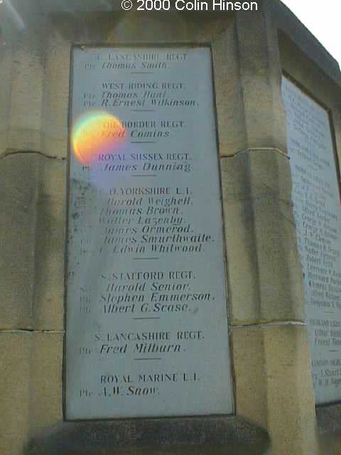 The 1914-18 and 1939-45 War Memorial at Guisborough next to the Church.