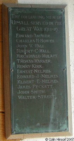 The Roll of Honour in St. Wilfrid's Church, Kirby Knowle.