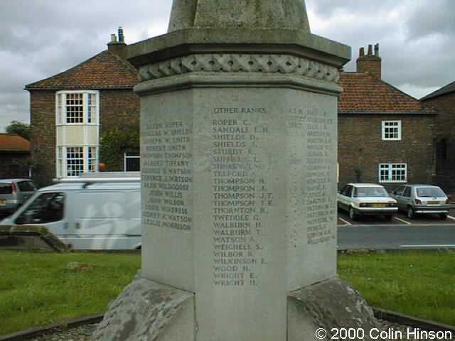 The 1914-1918 and 1939-1945 War Memorial near Northallerton Church.