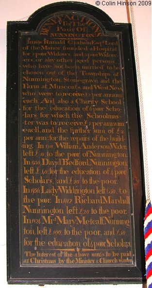 The Benefactions to the poor in All Saints Church, Nunnington.