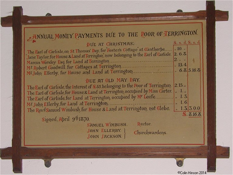 The second list of Benefactions in All Saint's Church, Terrington.