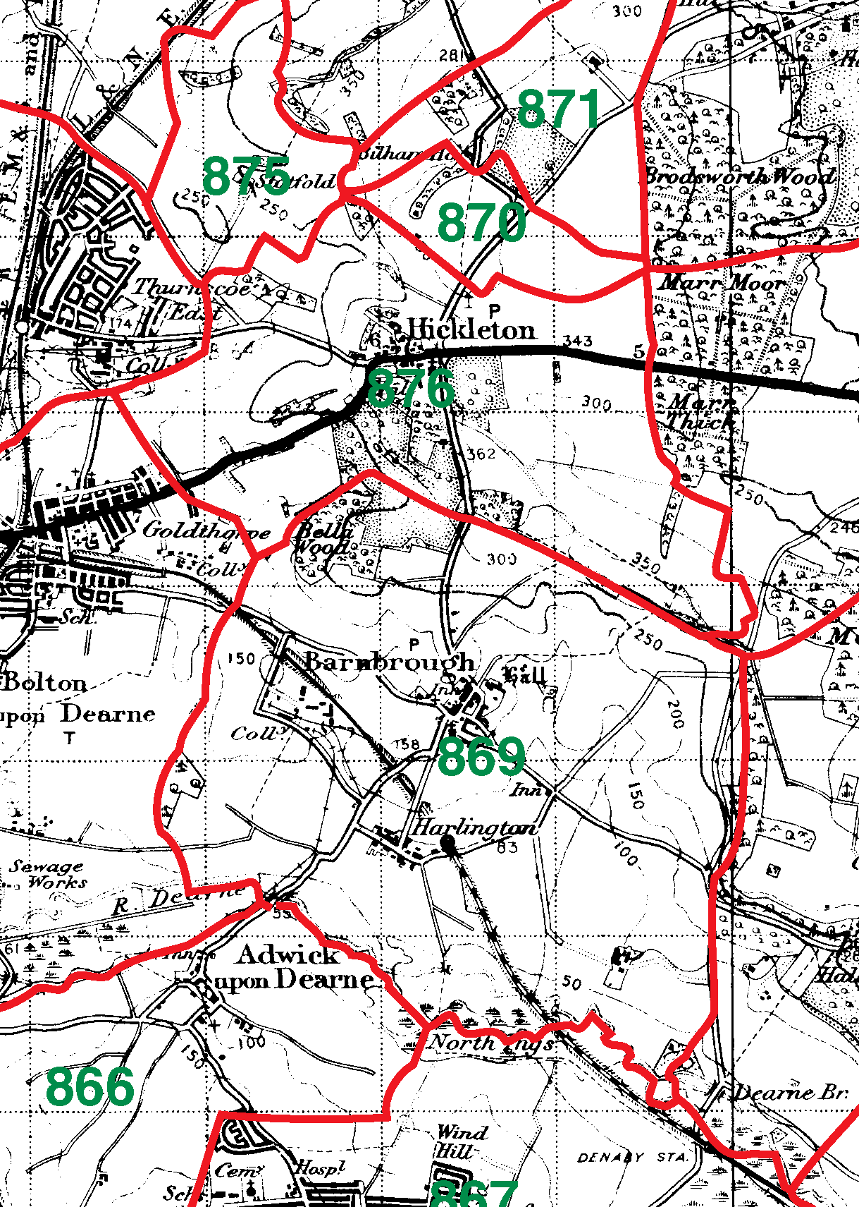 Barnburgh boundaries map