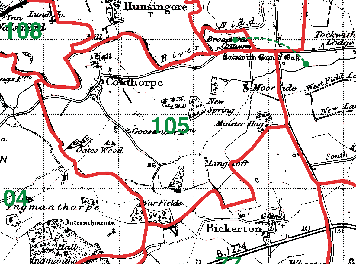 Cowthorpe boundaries map