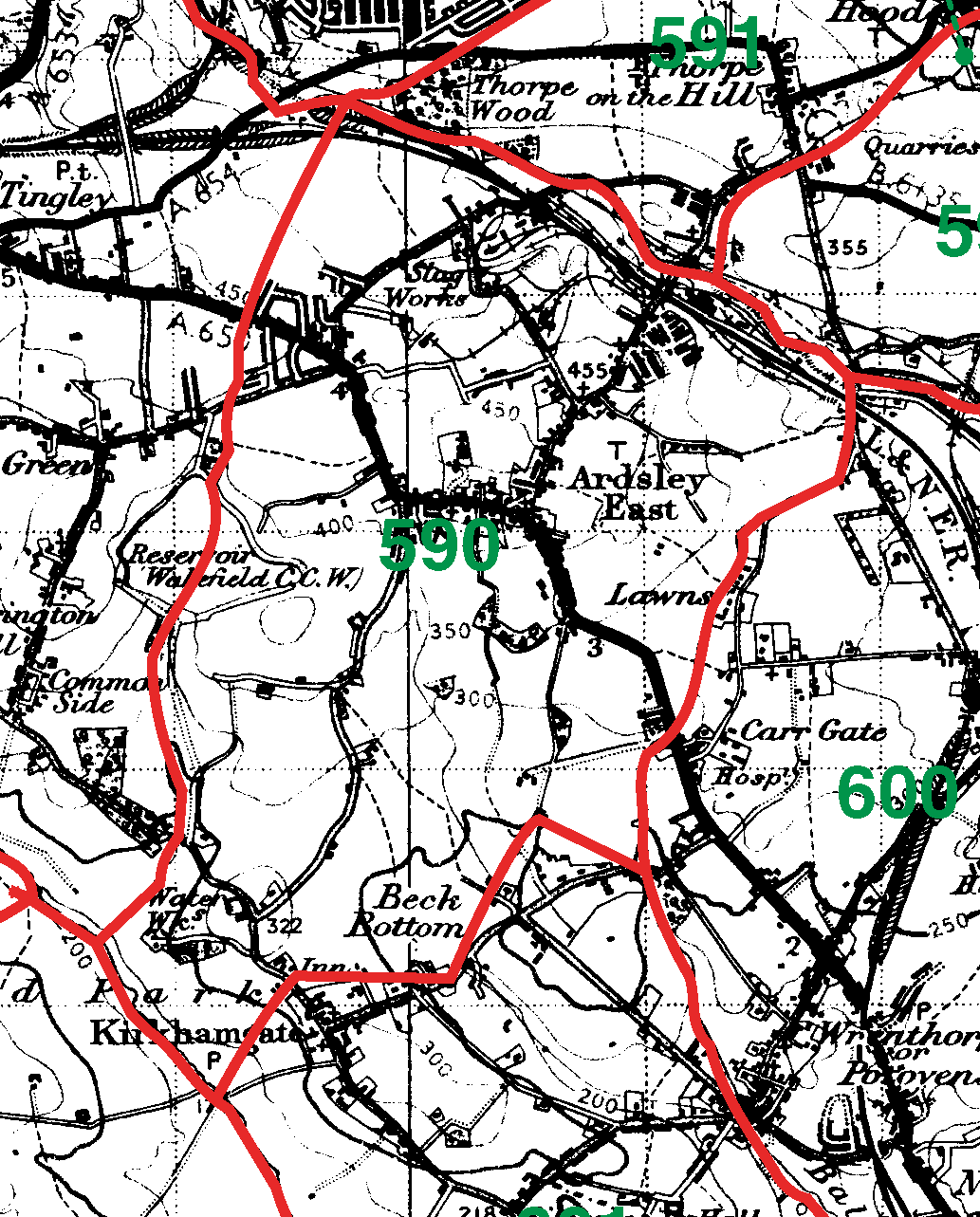 East Ardsley boundaries map