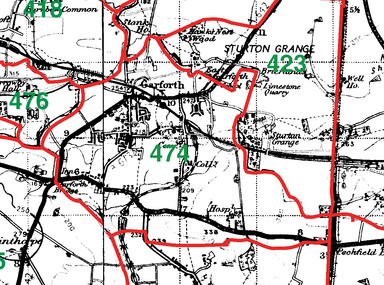 Garforth boundaries map