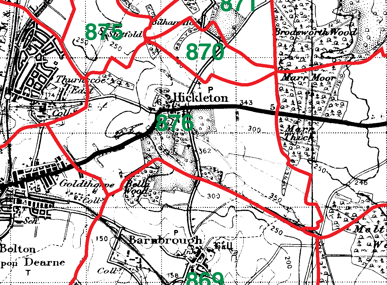 Hickleton boundaries map