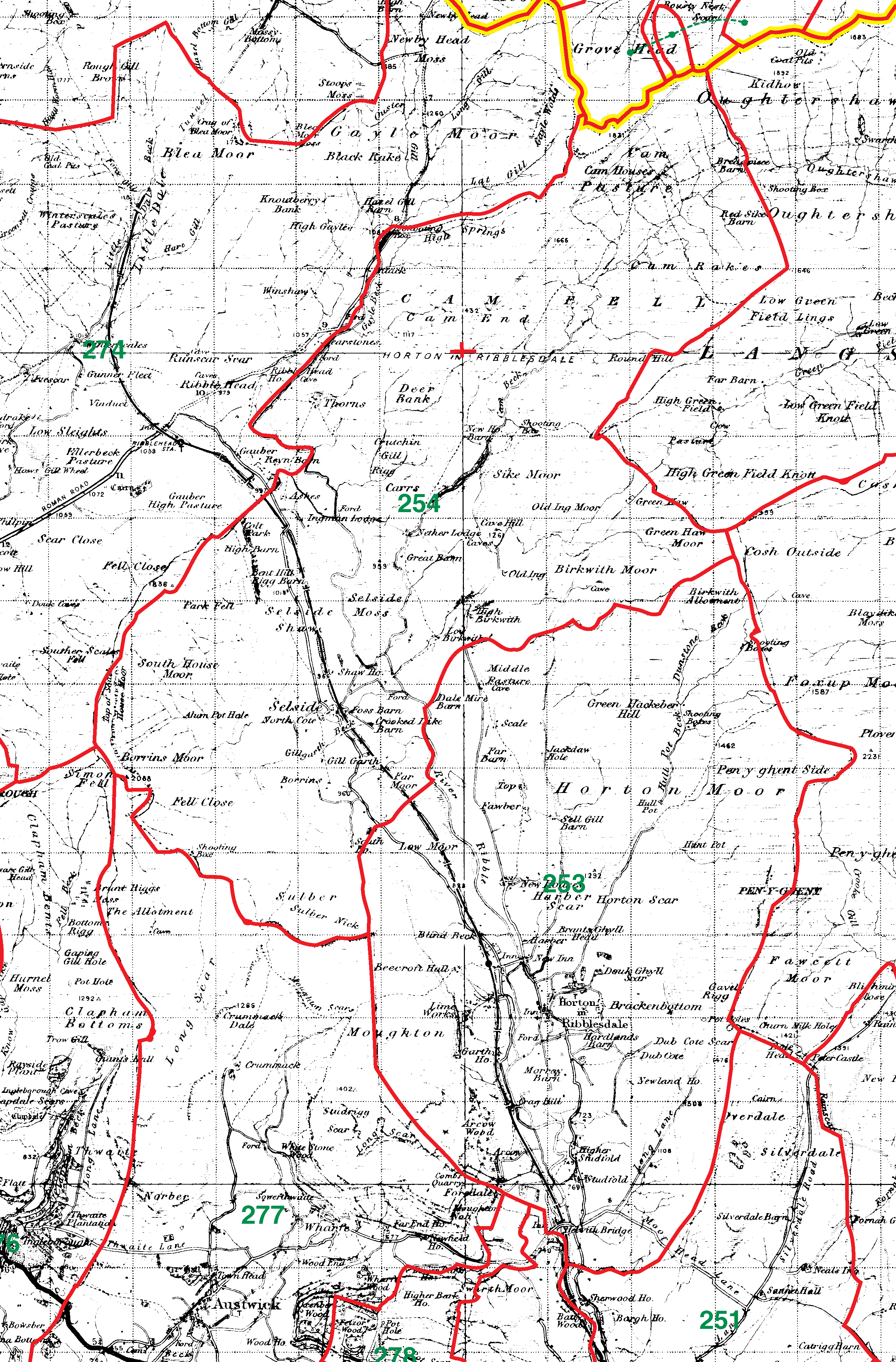Horton In Ribblesdale boundaries map
