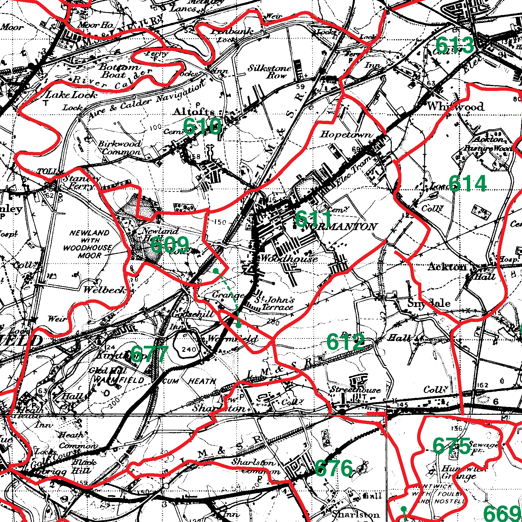 Normanton boundaries map