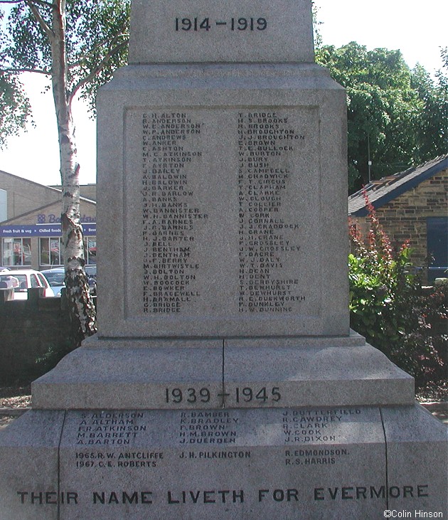 The war memorial to those from Barnoldswick who fell in the two world wars.