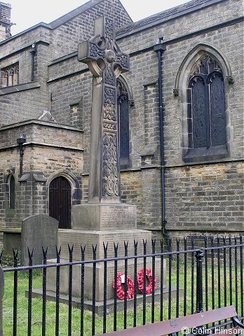 The War Memorial for WWI, WWII and the Korean War in St. Mary's Churchyard, Bolsterstone.
