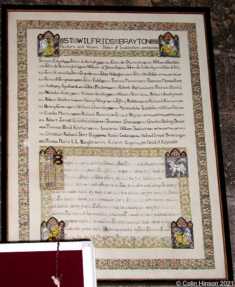 The List of Incumbents of St. Wilfrid's Church, Brayton.