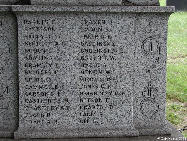 The War Memorial in the Church-yard at Brinsworth.