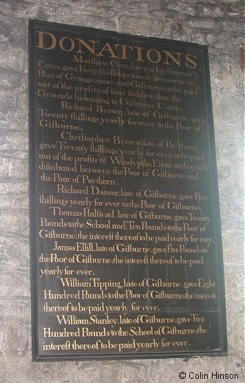 The list of Donations in St. Mary's Church, Gisburn.