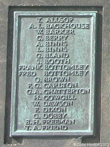 The World Wars I and II memorial near the church at Kildwick