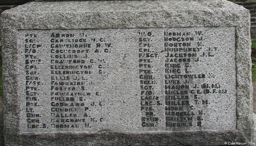 The War Memorial at Knottingley.