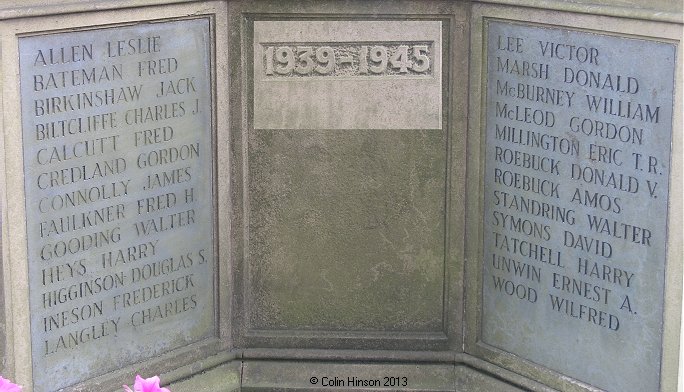 The War Memorial next to St. John's church, Penistone.