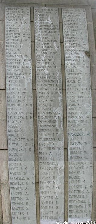 The 1914-18 and 1939-45 War Memorial near St. Mary's Church, Rawmarsh