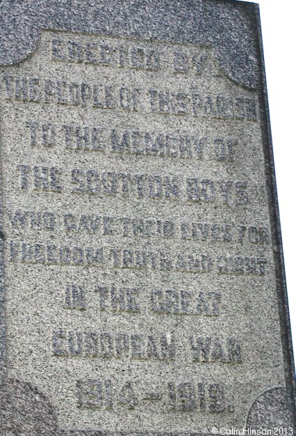 The World War I memorial at Scotton