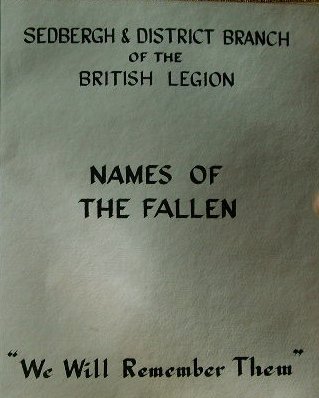 The World War I and II Memorial book, in St. Andrew's Church, Sedbergh.