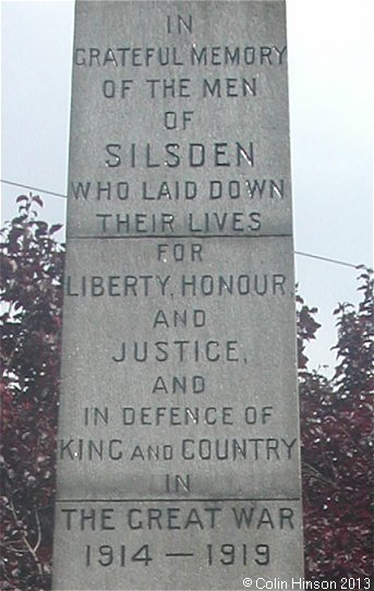 The World Wars I and II memorial at Silsden