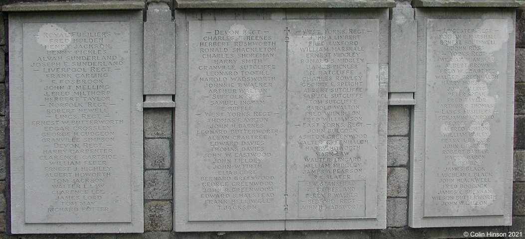 The World War I and II Memorial at Todmorden.