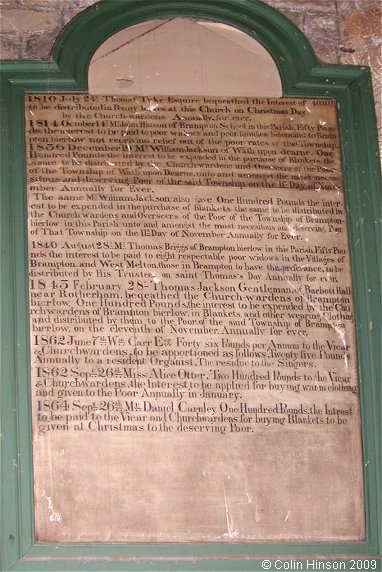 The second List of Benefactions in All Saints Church, Wath upon Dearne.