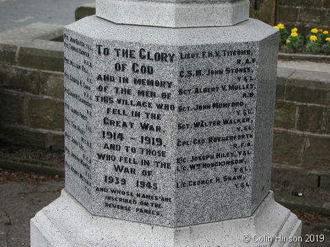 The War Memorial in the Churchyard at Wickersley.