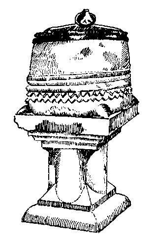 A drawing of the Font, St. Michael's Church