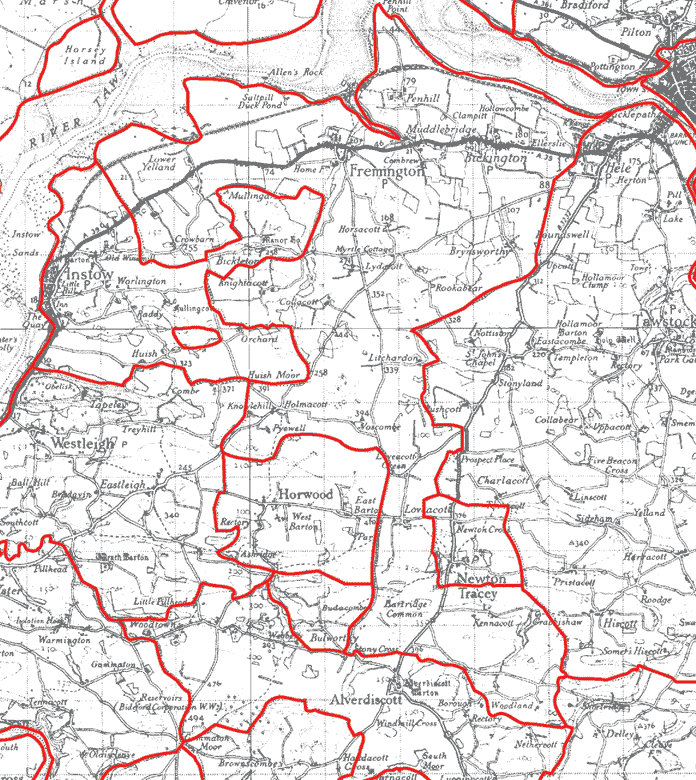 GENUKI: Fremington Parish Boundaries, Devon