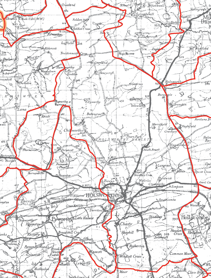 GENUKI: Holsworthy Parish Boundaries, Devon